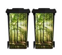 TGBYHU 2 Sheets Flowers Leaves Wheelie Bin Stickers Self Adhesive Dustbin Sticker Decorative Decal for Wheelie Bin, Fridge, Bins Wall, Indoor Outdoor