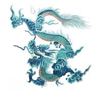 TGBYHU 27 * 26CM Large Size Dragon Iron Embroidered Applique Patch Chinese Sew On Badge And Patch Sew On Patch For Craft Diy Adult