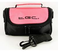 TGC ® Camera Case for Canon PowerShot A620 PowerPlus with shoulder strap and Carry Handle (Pale Pink & Black)