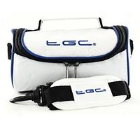 TGC ® Camera Case for Nikon Coolpix B700 with shoulder strap and Carry Handle (White w/Blue Trims)