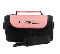 TGC ® Camera Case for Nikon Coolpix L340 with shoulder strap and Carry Handle (Black & Baby Pink)