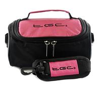 TGC ® Camera Case for Nikon Coolpix L340 with shoulder strap and Carry Handle (Black & Hot Pink)