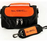 TGC ® Camera Case for Olympus SP-610 UZ with shoulder strap and Carry Handle (Hot Orange & Black)