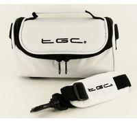 TGC ® Camera Case for Olympus Stylus Epic Zoom 170 Deluxe with shoulder strap and Carry Handle (Cool White)