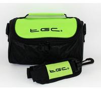 TGC ® Camera Case for Polaroid PhotoMAX FUN! Flash 640 SE with shoulder strap and Carry Handle (Electric Green & Black)