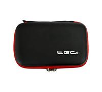 TGC ® Carrying Case Bag for New Nintendo 2DS XL 3DS XL DSi XL Charging Data Cable Wire (Black with Crimson Red Trims)