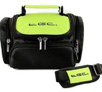TGC ® Large Camera Case for Canon PowerShot SX160 IS Plus Accessories (Electric Green & Black)