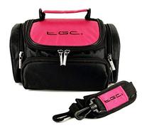 TGC ® Large Camera Case for Nikon Coolpix W300 Plus Accessories (Hot Pink & Black)