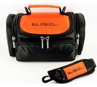 TGC ® Large Camera Case for VB-X8FY-Q4IH Plus Accessories (Jet Black & Hot Orange)