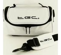 TGC ® Sat Nav GPS Case/Bag for Mio Moov M413 LM with shoulder strap and Carry Handle (White)