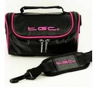 TGC ® Sat Nav GPS Case/Bag for Snooper Strabo with Carry Handle (Black with Hot Pink trim)