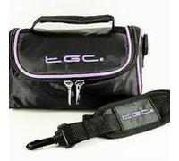 TGC ® Sat Nav GPS Case/Bag for Snooper Strabo with Carry Handle (Black with Purple trim)