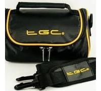 TGC ® Sat Nav GPS Case/Bag for Snooper Strabo with Carry Handle (Black with Yellow trim)