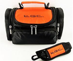 TGC The Orange & Black Shoulder Camera Case for Nikon SLR coolpix L810 L820 D90 D300S D600 D700 D800 D800E D3000 D3100 D3200 D5100 D5200 D7000 F6 FM10 P500 P510 P520 Bridge Cameras & Camcorders