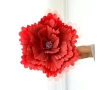 TGDGFKIAS Artificial Flower Heads, Large Peony Artificial Flower 50cm PE Home Wedding Party Decoration Multicolor(Red)