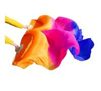 TGDGFKIAS Belly Dance Silk Fans, Belly Dance Bamboo Fan Veils Real Silk Accessories 1 Pair Multicolor Multiple Sizes(Red,120cm-90cm)