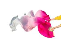 TGDGFKIAS Belly Dance Silk Fans, Belly Dance Bamboo Fan Veils Real Silk Accessories 1 Pair Multicolor Multiple Sizes(2,120cm-90cm)