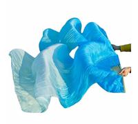 TGDGFKIAS Belly Dance Silk Fans, Belly Dance Bamboo Fan Veils Real Silk Accessories 1 Pair Multicolor Multiple Sizes(Onecolor,120cm-90cm)