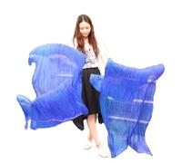 TGDGFKIAS Belly Dance Silk Fans, Belly Dance Bamboo Fan Veils Real Silk Accessories 1 Pair Multicolor Multiple Sizes(Grijs,120cm-90cm)