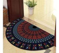 TGDGFKIAS Semi-Circular Carpet, Half Moon Semi Circle Fireside Rugs for Living Room Washable Inside Door Mat Bedrooms(Black Red 891 9 Models,70cm X 120cm)