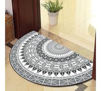 TGDGFKIAS Semi-Circular Carpet, Half Moon Semi Circle Fireside Rugs for Living Room Washable Inside Door Mat Bedrooms(Grey 890 12 Models,70cm X 120cm)