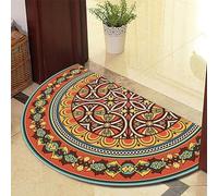 TGDGFKIAS Semi-Circular Carpet, Half Moon Semi Circle Fireside Rugs for Living Room Washable Inside Door Mat Bedrooms(Red brown 1210 14 Models,70cm X 120cm)