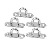 TGDGFKIAS Stainless Steel Ceiling Hooks, Stainless Steel Oblong Eye Plates Silver 4.5x2x1.5cm Pack of 5