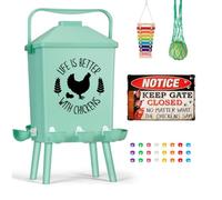 Tgeyd 4.2-Gal Chicken Waterer with Stand Legs and Anti-Perching Roof，Large Capacity Automatic Water Dispenser of Chicken Coop Accessories
