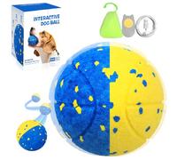 TGFIX ETPU Interactive Dog Toy with 3 Game Modes IPX7 Storage Bag, Indestructible Electric Dog Ball, Self-Rolling Ball Dog Moves with LED Lights (Blue & Money)