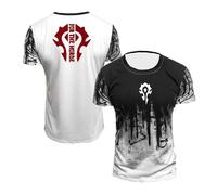 TGFQINAM Men's Breathable T-shirts for The Horde Contrasting Colors Short Sleeved Soft Polo Shirts Graphic Athletic Shirts Comfortable Tee Top Clothes Crewneck-White||M