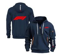 TGFQINAM Men's Comfy Hoodie for F.1 Half Zip Street Wear with Pocket Pullover Sweatshirts Plain Print Hoody Spring Autumn Jacket Sportstyle Coat Outwear Tops-SLanS||3x_l