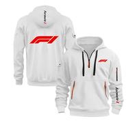TGFQINAM Men's Comfy Hoodie for F.1 Half Zip Street Wear with Pocket Pullover Sweatshirts Plain Print Hoody Spring Autumn Jacket Sportstyle Coat Outwear Tops-BS||l