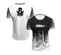 TGFQINAM Men's Sportstyle T-shirt Tee Top Clothes for Rainbow Six Siege Crewneck Printed Short Sleeved Comfort Activewear Contrasting Colors Polo Shirts-White||L