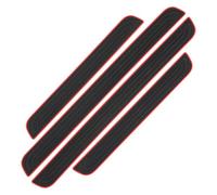 TgGreat 4 Pcs Car Door Sill Protector For Ford Mondeo, Scuff Plate Guard Door Entry Pedals Cover Pvc Anti-Scratch Waterproof Trim Strips Self-Adhesive Anti-Collision,A-Black+Red