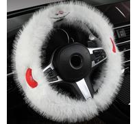 TgGreat Car Steering Wheel Cover For BMW X3 2023 2024 2025 G01, Steering Wheel Protector, Non-Slip Steering Wheel Protective Cover, Breathable Comfort Sweat-Absorbing 38cm,White-O