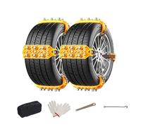 TgGreat Snow Chains For FORD ESCORT 2015-2023 2024 2025, Car Chains, Anti-Slip Snow Tyre Chains, Adjustable Unbeatable Traction Suitable For Ice Snow Mud And Sand Roads for 165-265mm,Yellow-8pcs