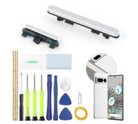 TGHongKy Power Button Volume Control for Google Pixel 7 Pro On/Off Button + Volume Button Replacement Parts for Pixel 7 Pro Side Buttons Replacement Kit with Tools (Silver)