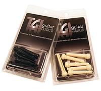 TGI Acoustic Guitar Bridge Pins - Plastic Cream With Dot, Pack Of 6