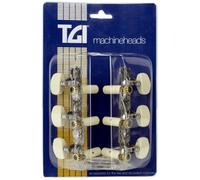 TGI Classical Guitar Machineheads/Tuners. Classical 3 in a Line. Plain Design. Nickel.