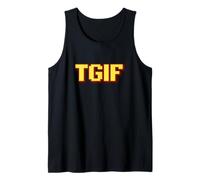 TGIF Friday Fun Pixel Art Retro Typography Men Women Tank Top
