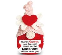 tGifGLonyi Funny Galentines Valentines Gnomes for Women - Valentines Galentines Day Crochet Gnome Gifts for Her Him College Student Friend Birthday Inspirational Emotional Support Gift