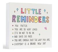 tGifGLonyi Inspirational Gifts Wooden Sign,Mental Health Gift for College Coworker,Motivational Box Sign Decoration For Office Home Dorm Desk Shelf Table Decor,Little Reminders Wood Box Sign