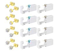 TGKEAIY 8 Pieces Ear Piercing Gun, Painless and Aseptic Disposable Ear Piercing Gun with 8 Gold Earrings, Pain-Free Disposable Sterile Self Piercing Kit for Teens Women Men Girls Boys & Home Use