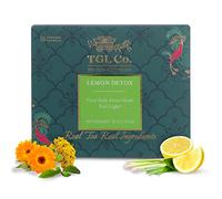 TGL Lemon Green Tea Bags, 16 Tea Bags (15 Tea Bags + 1 Exotic Sample) with Green Sencha Tea, Lemon Slices, Lemongrass, Everlasting Flowers, Calendula