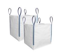 TGL PACKAGING 2 Pieces 85x85x85cm 1 Tonne Builders Bulk Bag - Heavy Duty FIBC Sack with 4 Lifting Handles, Recyclable Woven Polypropylene Bag for Garden Waste, Rubble, Sand, Aggregates