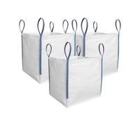 TGL PACKAGING 3 Pieces 85x85x85cm 1 Tonne Builders Bulk Bag - Heavy Duty FIBC Sack with 4 Lifting Handles, UV Protected Recyclable Woven Polypropylene Bag for Garden Waste, Rubble, Sand, Aggregates
