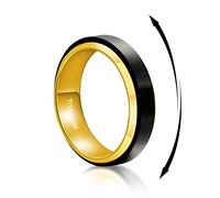 TGNEL 6mm/8mm Titanium Anxiety Ring Mens Wedding Band Ring, Classic Brushed Titanium Spinner Fidget Ring Comfort fit Size 6-16 Black/Gold/Silver, Stainless Steel, No Gemstone