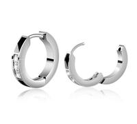 TGNEL Mens Titanium Earrings Hoops Small Cubic Zirconia Huggie Earrings for Sensitive Ears