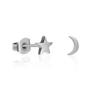 TGNEL Pure Titanium Studs Earrings Nickel Free Crescent Moon/Star/Lightning Bolt/Hexagram Hypoallergenic Earrings for Sensitive Ears, Small Cute Earring Jewellery Gift for Women Men Celestial Lover,