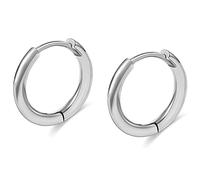 TGNEL Titanium Hoop Earrings for Men Women, Plain/Cubic Zirconia Huggie Earring Charms, Dainty Cartilage/Helix Titanium Earrings for Sensitive Ears, Titanium, No Gemstone